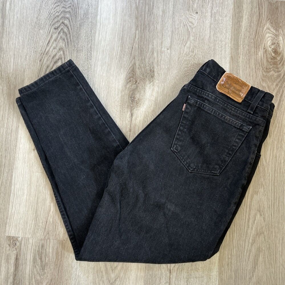 Levis 545 Jeans Mens 34x30 (32x30) USA Made Loose Fit Black Cotton Denim READ